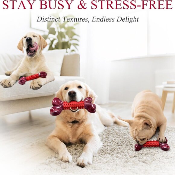 Tough Dog Toys for Aggressive Chewers Large Breed, Beef Flavor Dog Chew Bone, Ny - Picture 8 of 8